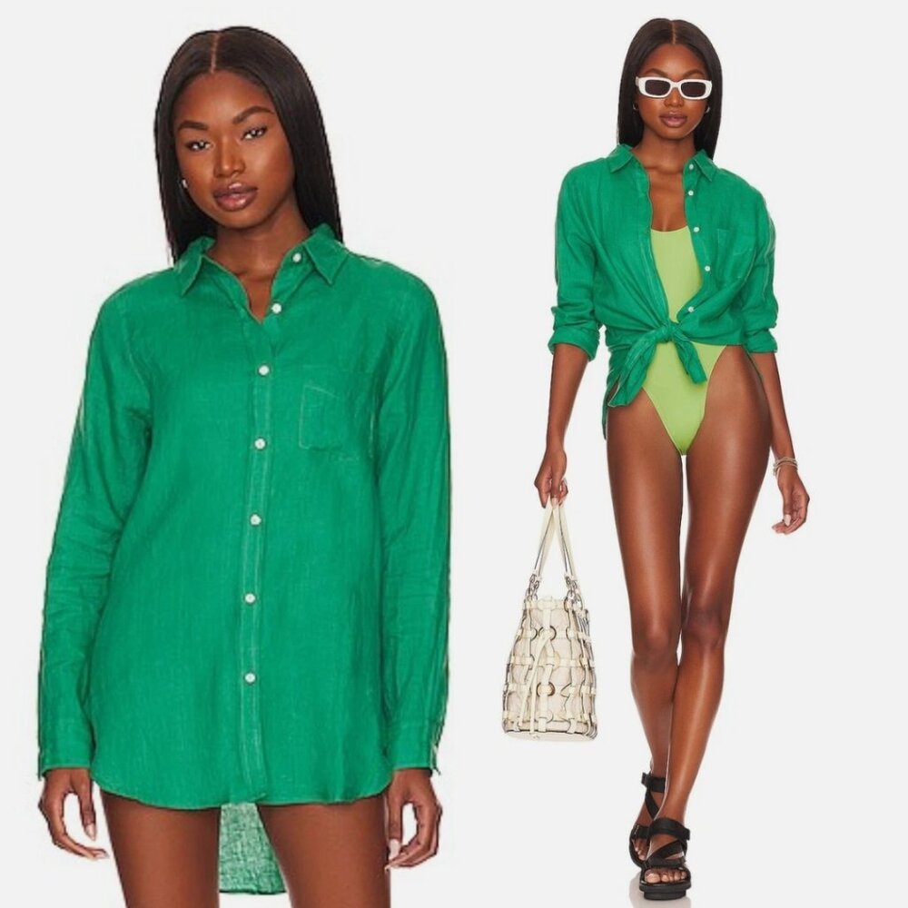 COPY - Monday swimwear button up in Jade size P/S